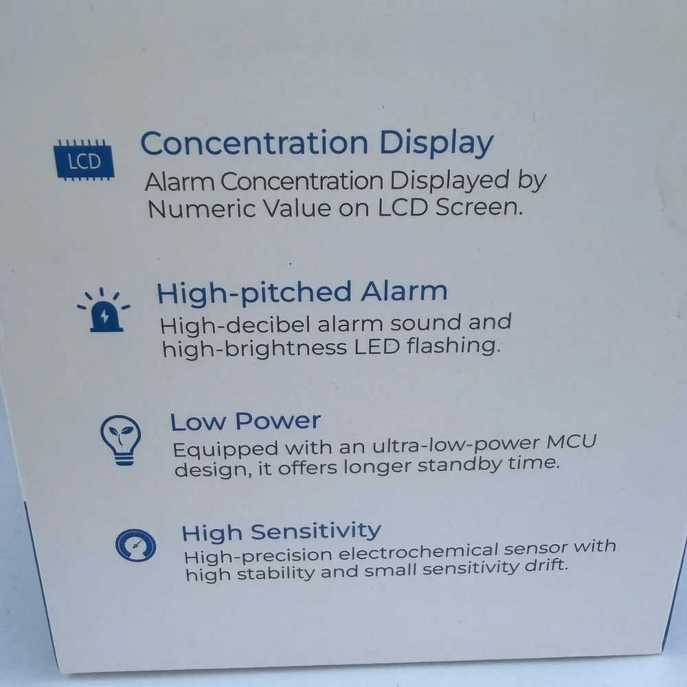 Battery Powered Smoke & CO Alarm 6 Pack White LCD Display Electrochemical Sensor
